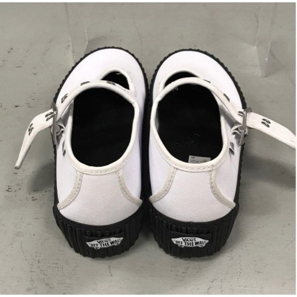 Vans Mary Jane Platform Sneakers White Black Buckle Strap Womens 7.5 721356 - Picture 2 of 6